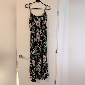 Only Navy Floral Maxi Dress with Pink and Green Accents